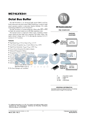 MC74LVX541 datasheet - Octal Bus Buffer