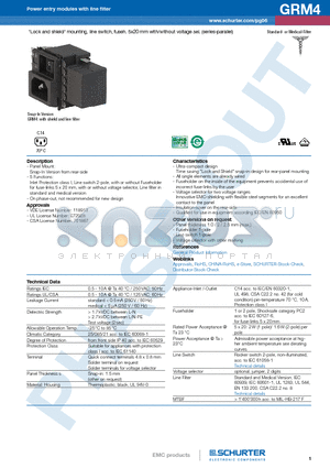 GRM4.4401.013 datasheet - mounting, line switch, fuseh. 5x20 mm with/without voltage sel