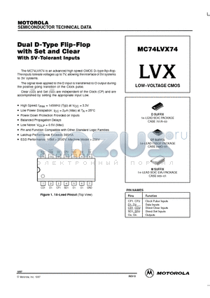 MC74LVX74D datasheet - LOW-VOLTAGE CMOS
