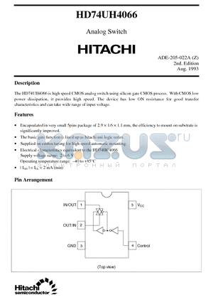 HD74UH4066 datasheet - Analog Switch