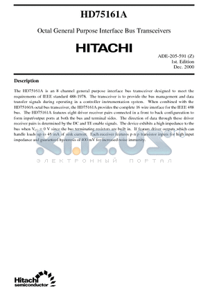 HD75161A datasheet - Octal General Purpose Interface Bus Transceivers