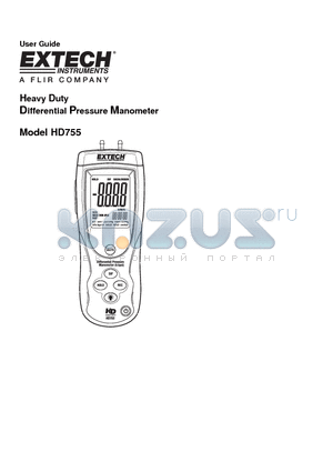 HD755 datasheet - Heavy Duty Differential Pressure Manometer