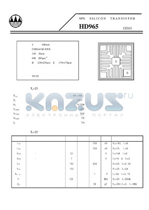 HD965 datasheet - NPN SILICON TRANSISTOR