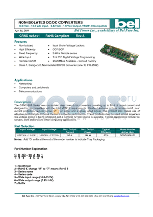 GRND-90A161 datasheet - NON-ISOLATED DC/DC CONVERTERS
