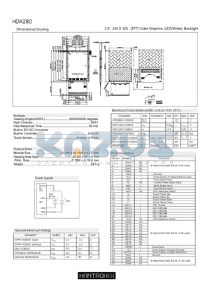 HDA280 datasheet - Dimensional Drawing