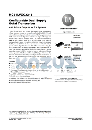 MC74LVXC3245DWR2 datasheet - Configurable Dual Supply Octal Transceiver