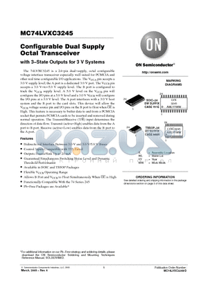 MC74LVXC3245DWR2G datasheet - Configurable Dual Supply Octal Transceiver