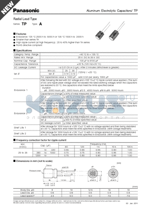 EEUTP1E472 datasheet - Aluminum Electrolytic Capacitors
