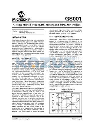 GS001 datasheet - Getting Started with BLDC Motors and dsPIC30F Devices