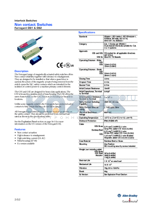 GS1 datasheet - Non contact Switches