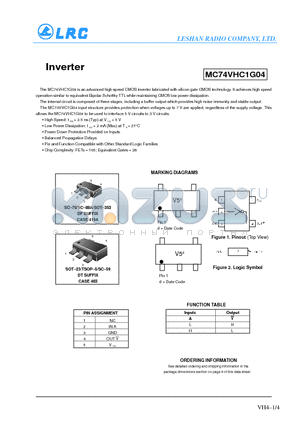 MC74VHC1G04 datasheet - Inverter