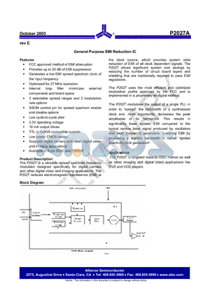 P2027A-08SR datasheet - General Purpose EMI Reduction IC