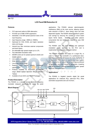 P2040A-08-TT datasheet - LCD Panel EMI Reduction IC