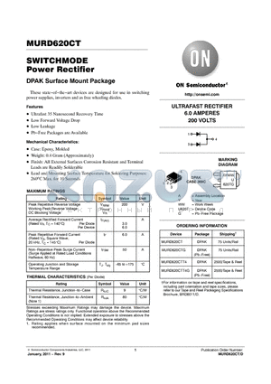 MURD620CTG datasheet - SWITCHMODE Power Rectifier