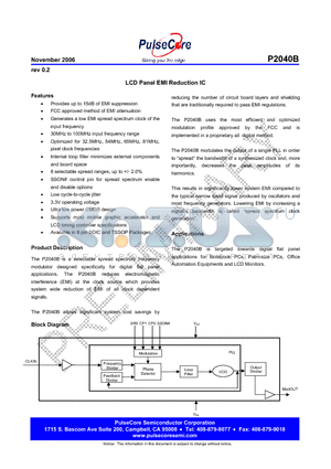 P2040BF-08-TT datasheet - LCD Panel EMI Reduction IC