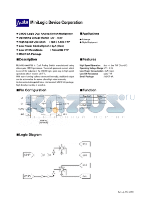 ML74WL4066 datasheet - Dual Analog Switch