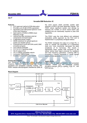 P2041A-08SR datasheet - Versatile EMI Reduction IC