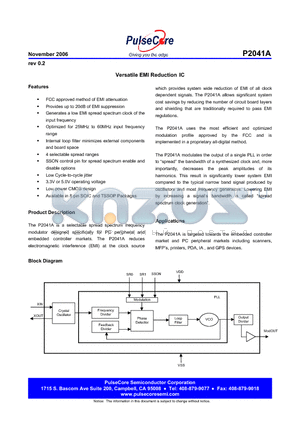 P2041AF-08TR datasheet - Versatile EMI Reduction IC