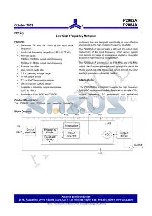 P2082A-08SR datasheet - Low Cost Frequency Multiplier