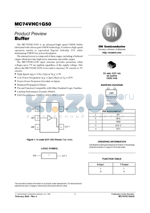MC74VHC1G50DFT1 datasheet - Buffer