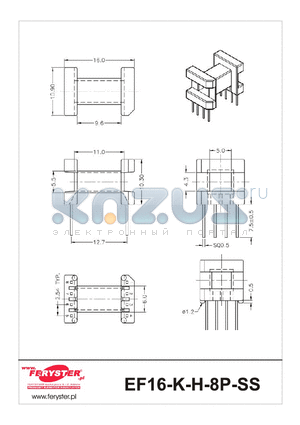 EF16-K-H-8P-SS datasheet - COIL FORMER