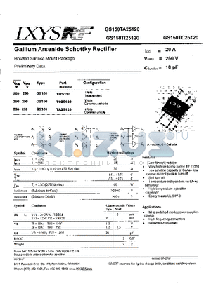 GS150TA25120 datasheet - Gallium Arsenide Schottky Rectifier