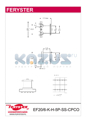 EF20-6-K-H-5P-SS-CPCO datasheet - COIL FORMER