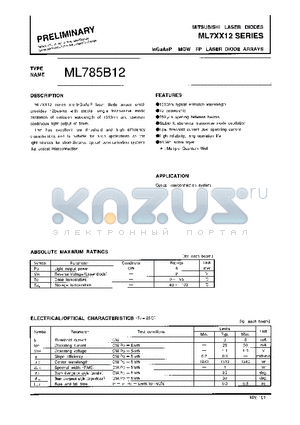 ML7XX12 datasheet - InGaAsP-MQW-FP LASER DIODES ARRATS