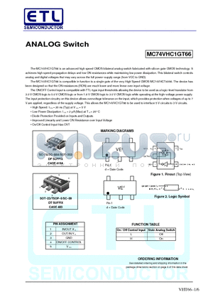 MC74VHC1GT66DFT2 datasheet - ANALOG Switch