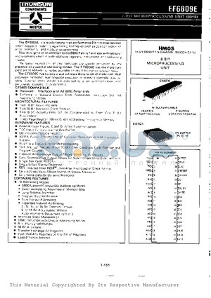 EF6809E datasheet - 8 BIT MICROPROCESSOR UNIT (MPU)