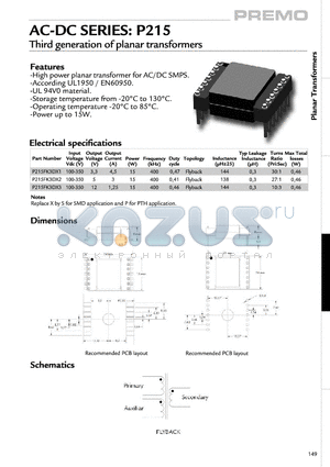 P215FK3DX1 datasheet - Third generation of planar transformers