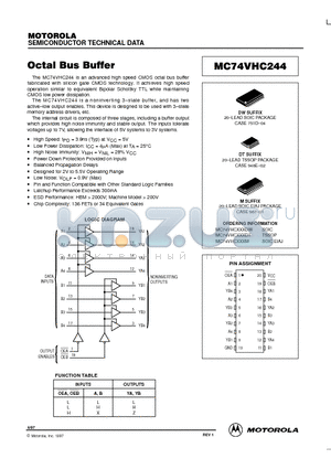 MC74VHC244M datasheet - Octal Bus Buffer