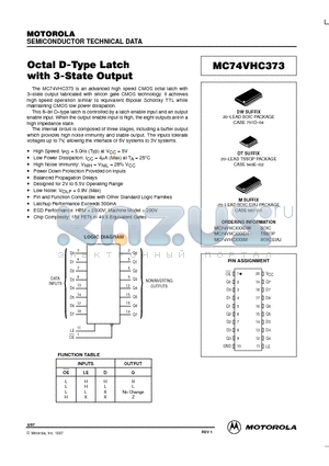 MC74VHC373 datasheet - Octal D-Type Latch with 3-State Output