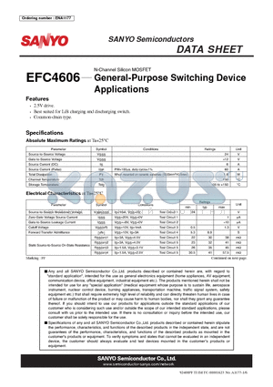 EFC4606 datasheet - N-Channel Silicon MOSFET General-Purpose Switching Device Applications