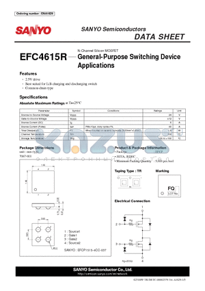 EFC4615R datasheet - N-Channel Silicon MOSFET General-Purpose Switching Device Applications