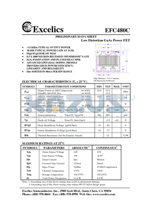 EFC480C datasheet - Low Distortion GaAs Power FET