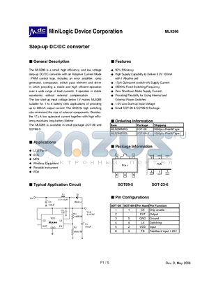 ML9266 datasheet - Step-up DC/DC converter