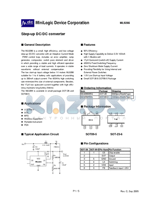 ML9266PRG datasheet - Step-up DC/DC converter