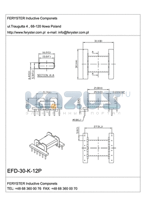 EFD-30-K-12P datasheet - EFD Bobbin