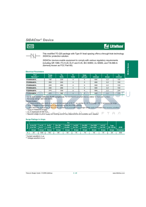 P2200AA61L datasheet - SIDACtor