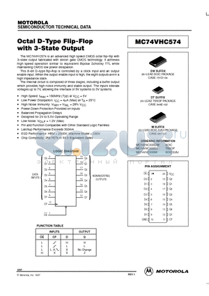 MC74VHC574DW datasheet - Octal D-Type Flip-Flop with 3-State Output