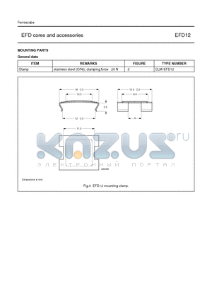 EFD12_1 datasheet - EFD cores and accessories