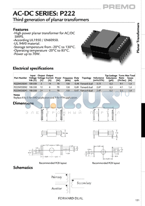 P222WD3DX3 datasheet - Third generation of planar transformers