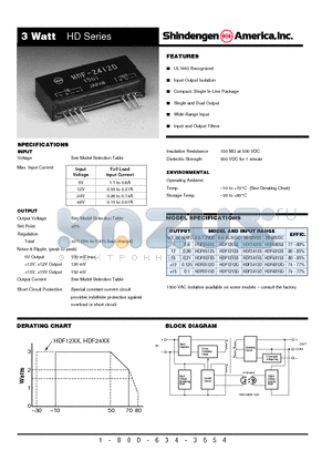 HDF0505S datasheet - 3 Watt HD Series