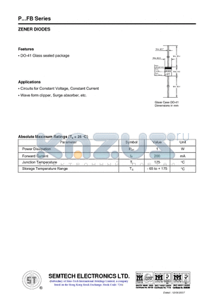 P22FB1 datasheet - ZENER DIODES