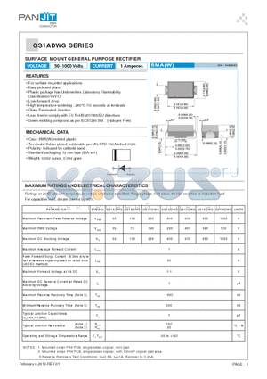 GS1ADWG datasheet - SURFACE MOUNT GENERAL PURPOSE RECTIFIER