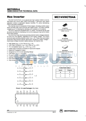 MC74VHCT04AD datasheet - Hex Inverter