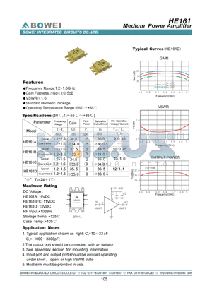 HR161 datasheet - Medium Power Amplier