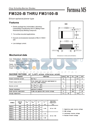 FM320-B datasheet - Chip Schottky Barrier Diodes - Silicon epitaxial planer type
