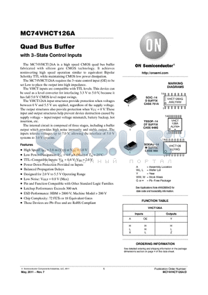 MC74VHCT126A_11 datasheet - Quad Bus Buffer with 3State Control Inputs